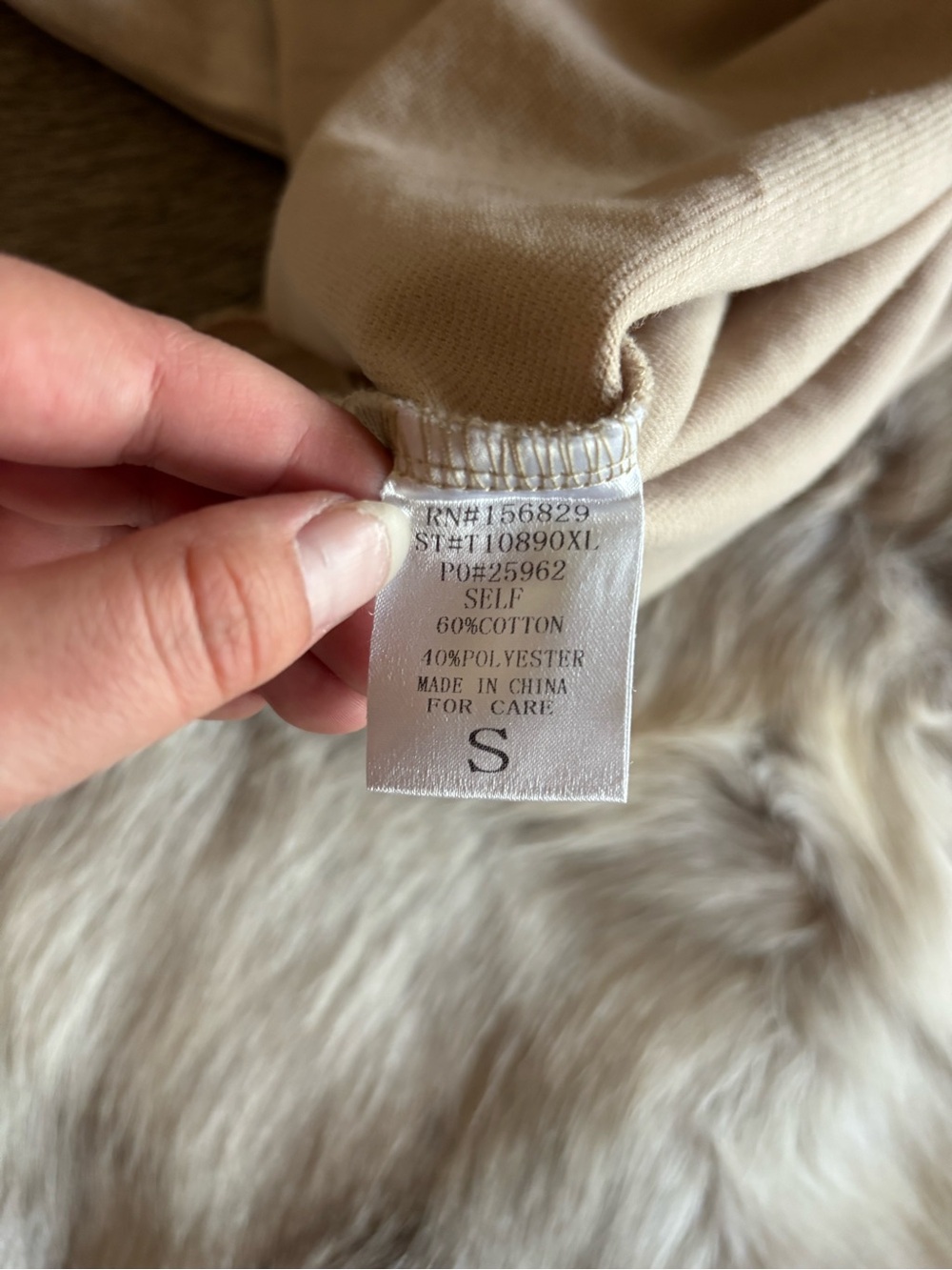 white birch Beige Mineral-Wash Long Sleeve Sweatshirt - Picture 10 of 10